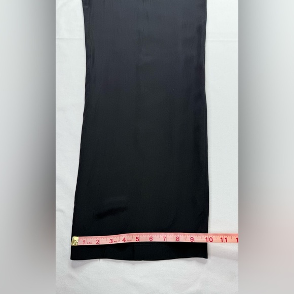 FUDA Black Silk Wide-Leg Pants Drawstring Tie Size Large - Picture 9 of 9